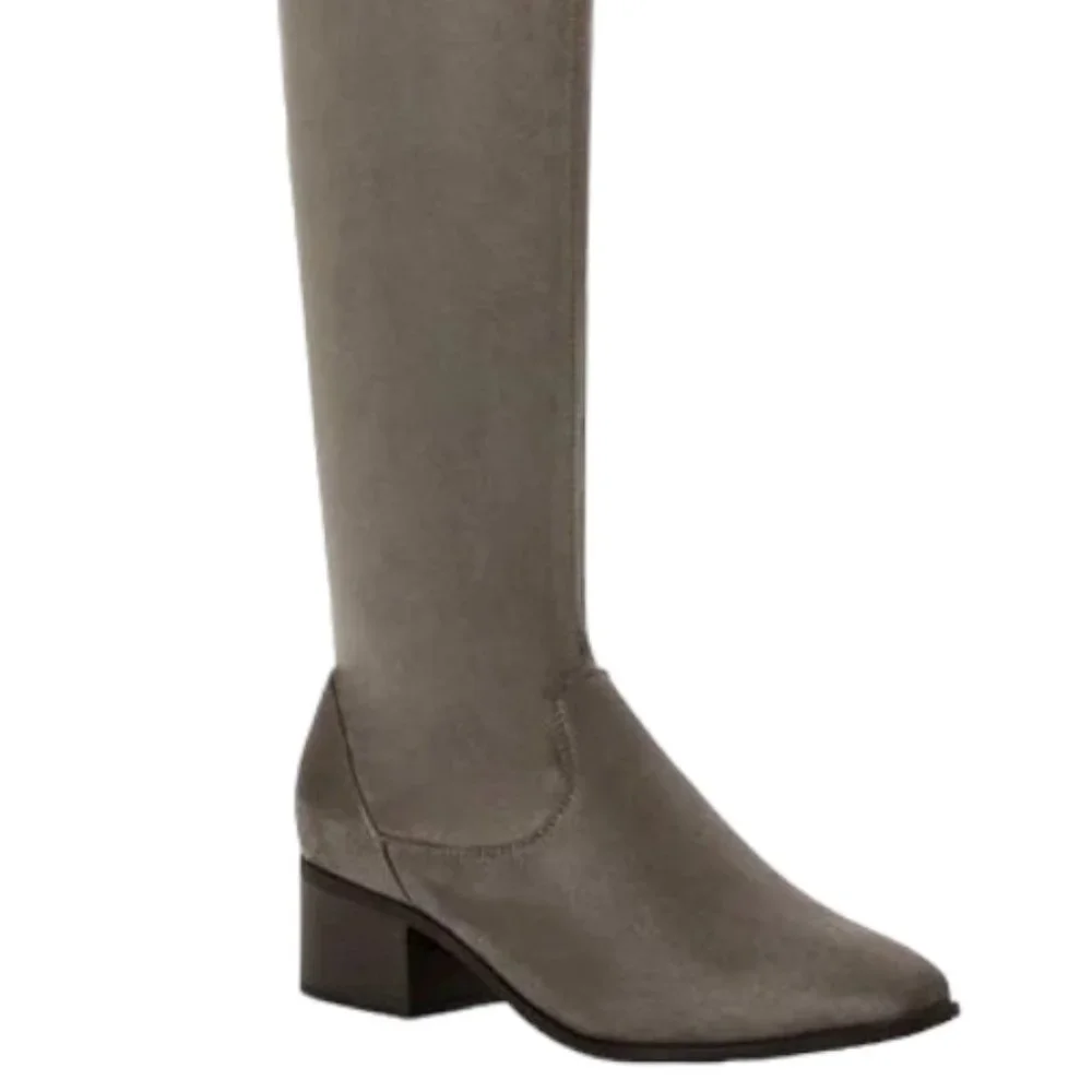 NIB JUSTFAB HANNAH OVER-THE-KNEE FLAT BOOTS (7.5 / GREY)